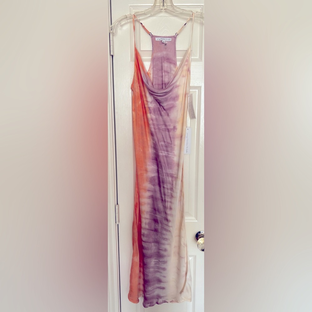 Gorgeous Young Fabulous and Broke Tie Dye Silky Dress S NWT